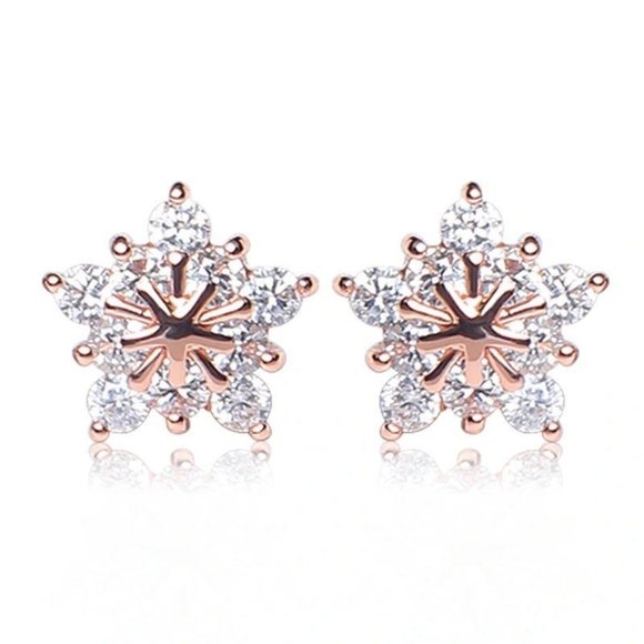 Ear Studs Five-petal Flower Twinkling Alloy Earring - Picture 6 of 6